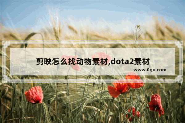 剪映怎么找动物素材,dota2素材