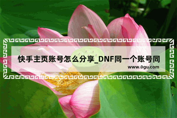 快手主页账号怎么分享_DNF同一个账号同一个区的不同角色共享高级仓库吗