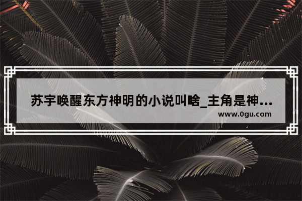 苏宇唤醒东方神明的小说叫啥_主角是神明的无cp小说