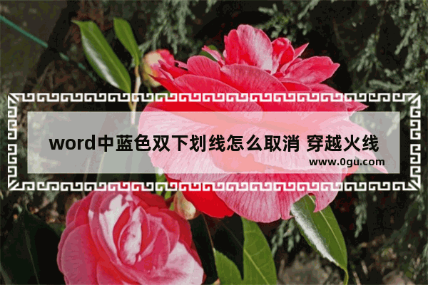 word中蓝色双下划线怎么取消 穿越火线兰的下面