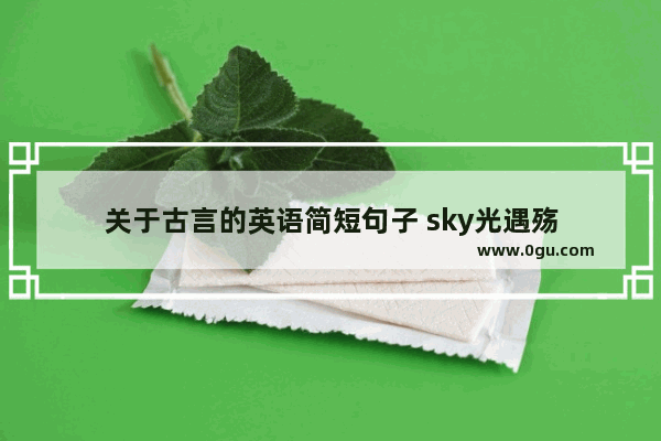 关于古言的英语简短句子 sky光遇殇