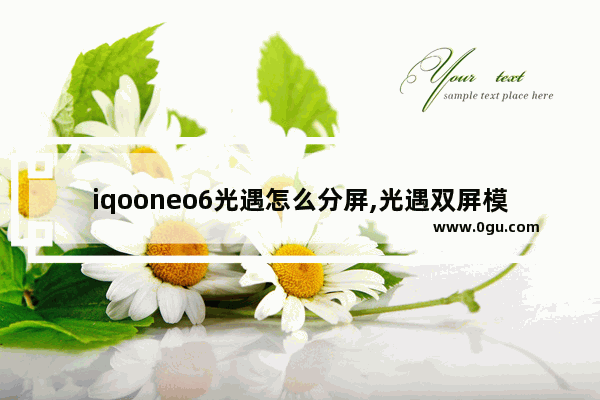 iqooneo6光遇怎么分屏,光遇双屏模式