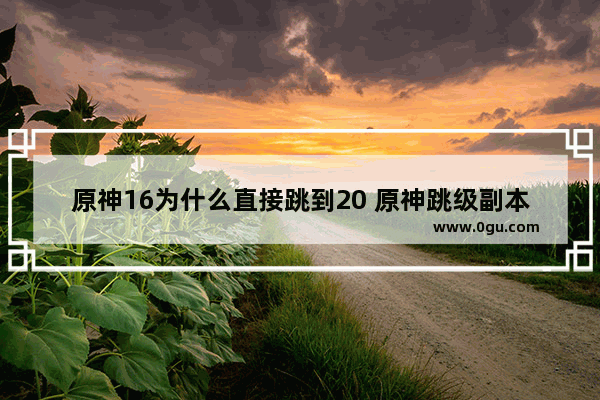 原神16为什么直接跳到20 原神跳级副本攻略