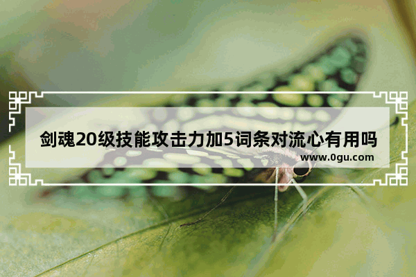 剑魂20级技能攻击力加5词条对流心有用吗 地下城与勇士新版剑魂加点