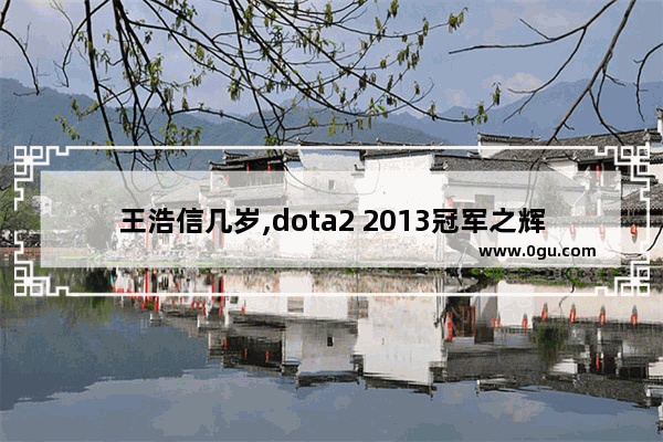 王浩信几岁,dota2 2013冠军之辉