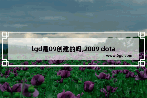 lgd是09创建的吗,2009 dota2 id