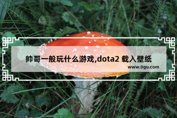 帅哥一般玩什么游戏,dota2 载入壁纸