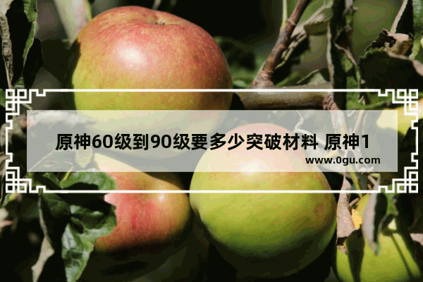 原神60级到90级要多少突破材料 原神100000金币攻略