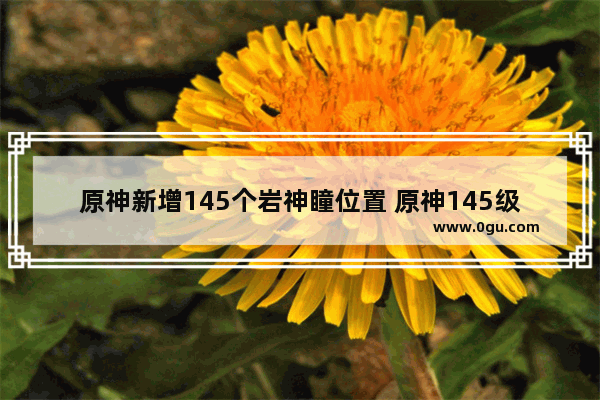 原神新增145个岩神瞳位置 原神145级攻略