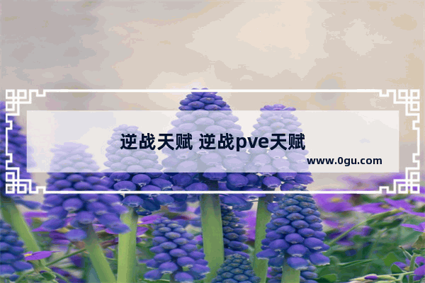 逆战天赋 逆战pve天赋