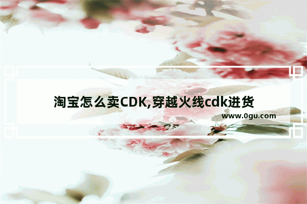 淘宝怎么卖CDK,穿越火线cdk进货