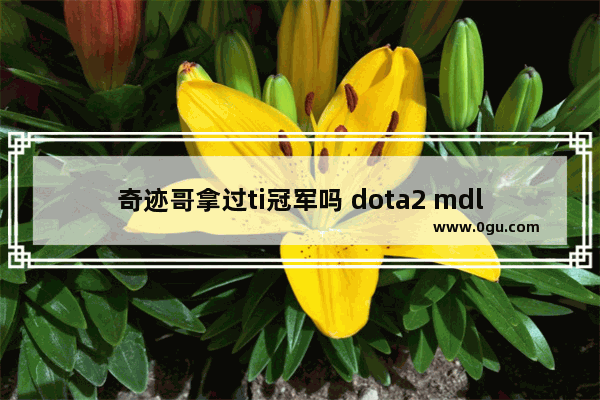 奇迹哥拿过ti冠军吗 dota2 mdl2017