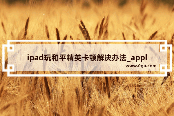 ipad玩和平精英卡顿解决办法_applewatch能玩和平精英吗