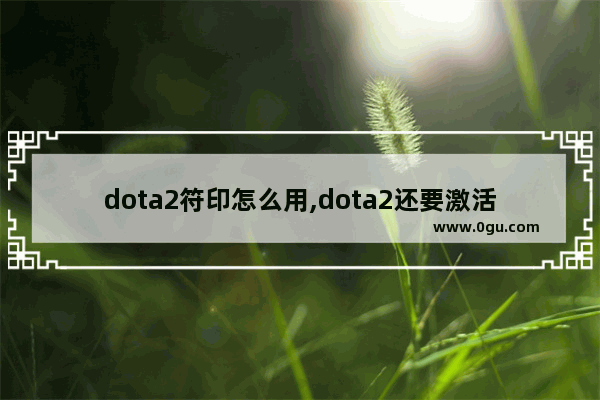 dota2符印怎么用,dota2还要激活码