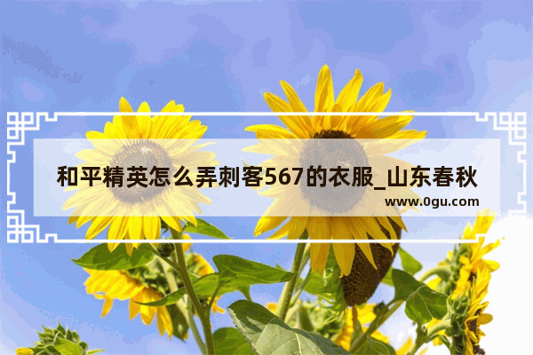 和平精英怎么弄刺客567的衣服_山东春秋时代叫什么