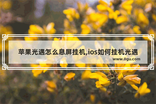 苹果光遇怎么息屏挂机,ios如何挂机光遇