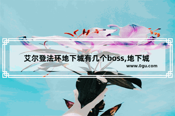 艾尔登法环地下城有几个boss,地下城 与勇士boss