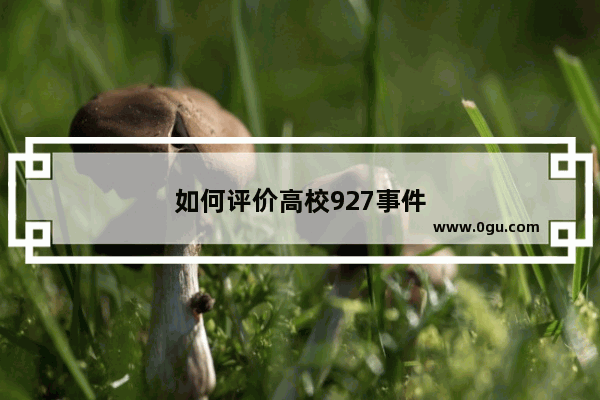 如何评价高校927事件