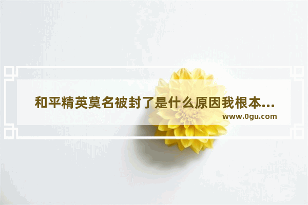 和平精英莫名被封了是什么原因我根本就没有用挂好吗