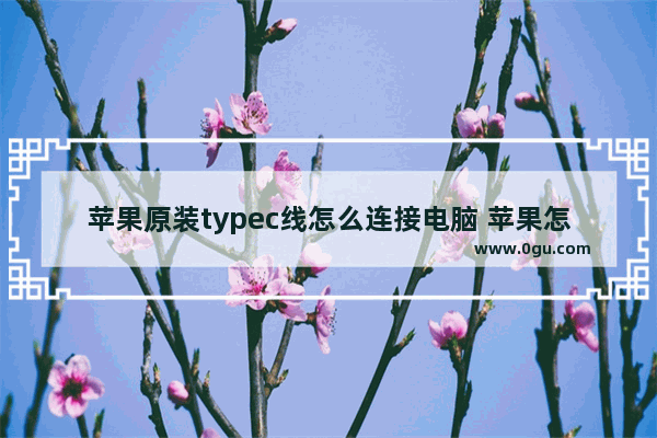 苹果原装typec线怎么连接电脑 苹果怎么备份到电脑