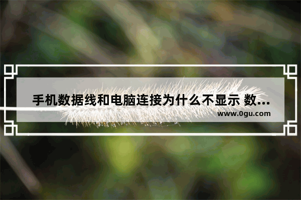 手机数据线和电脑连接为什么不显示 数据线连接电脑没反应