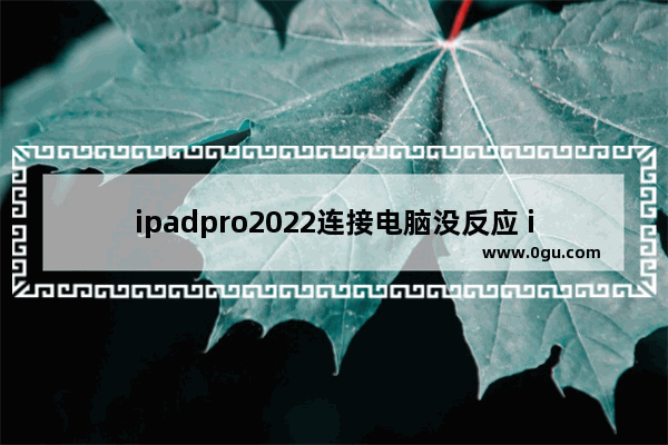 ipadpro2022连接电脑没反应 ipad连不上电脑