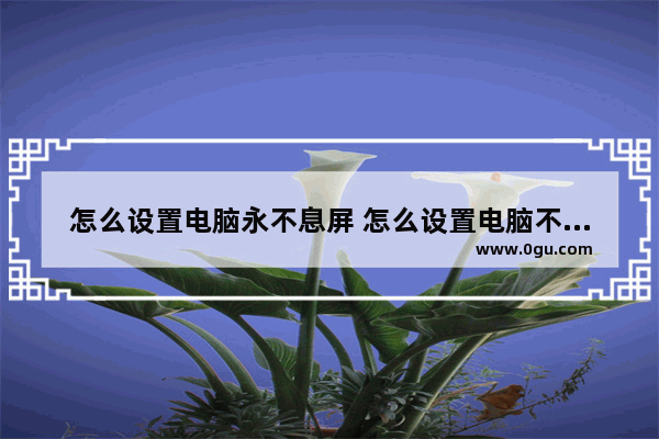 怎么设置电脑永不息屏 怎么设置电脑不黑屏