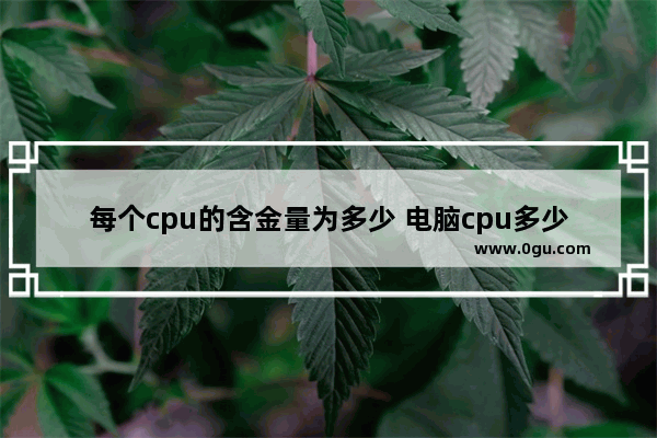 每个cpu的含金量为多少 电脑cpu多少钱一个