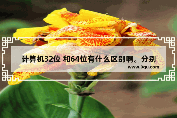 计算机32位 和64位有什么区别啊。分别支持多大内存啊 电脑是64位还是32位