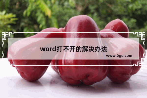 word打不开的解决办法