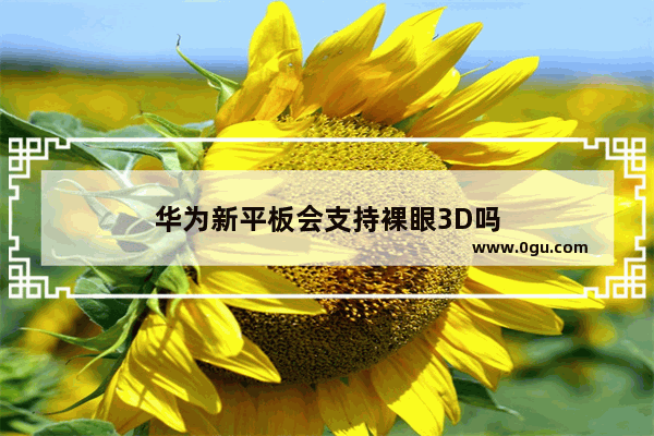 华为新平板会支持裸眼3D吗