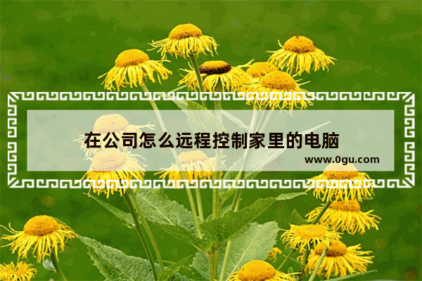 在公司怎么远程控制家里的电脑