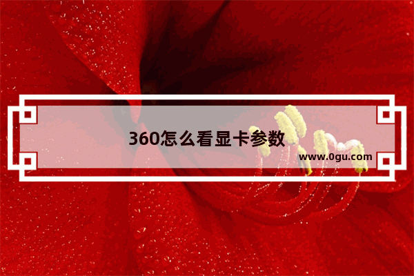 360怎么看显卡参数