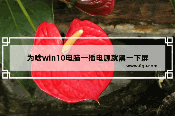 为啥win10电脑一插电源就黑一下屏