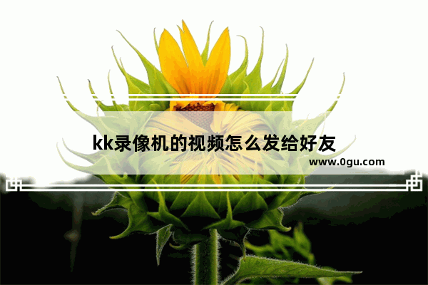 kk录像机的视频怎么发给好友