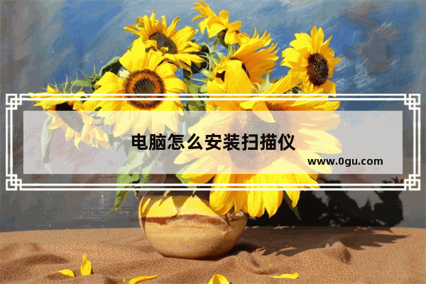 电脑怎么安装扫描仪