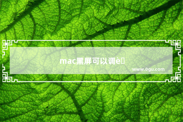 mac黑屏可以调节亮度