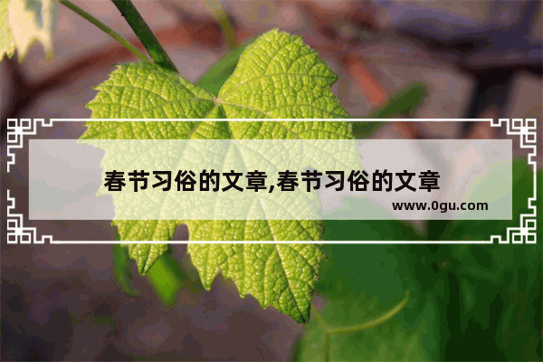 春节习俗的文章,春节习俗的文章