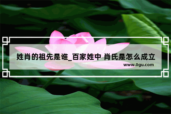 姓肖的祖先是谁_百家姓中 肖氏是怎么成立的 获得肖氏第一个姓名叫什么