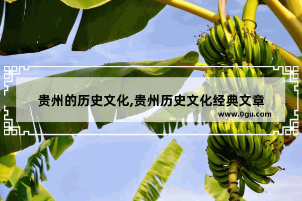 贵州的历史文化,贵州历史文化经典文章