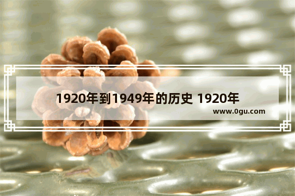 1920年到1949年的历史 1920年左右的世界历史