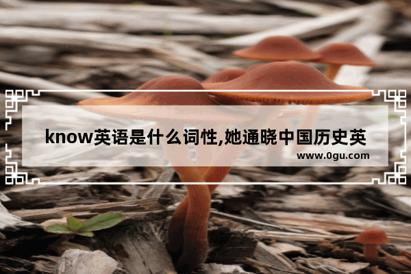 know英语是什么词性,她通晓中国历史英语