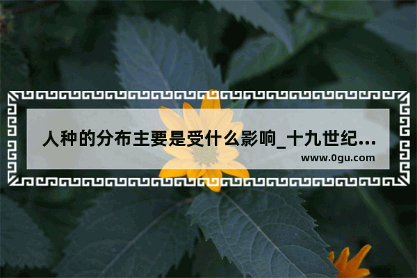 人种的分布主要是受什么影响_十九世纪中叶以后美洲++的新变化