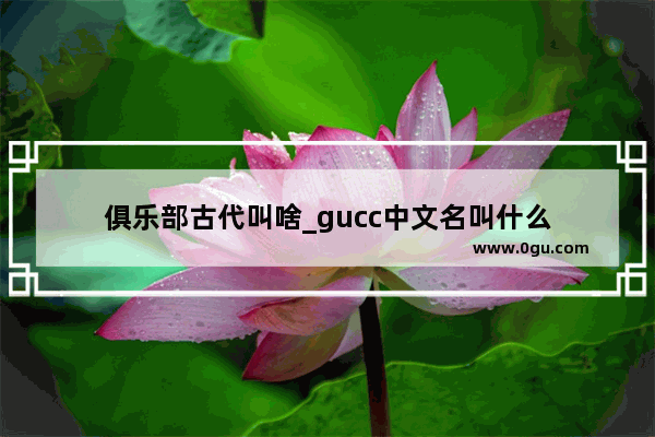 俱乐部古代叫啥_gucc中文名叫什么