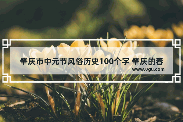 肇庆市中元节风俗历史100个字 肇庆的春节习俗