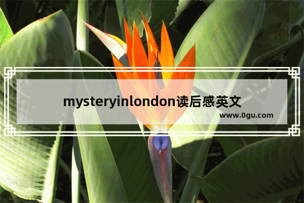 mysteryinlondon读后感英文,我们的世界历史观后感英语