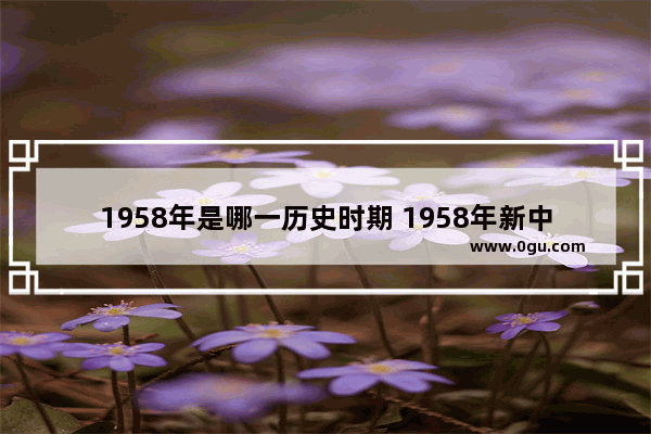 1958年是哪一历史时期 1958年新中国历史