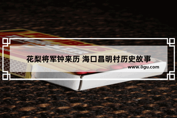 花梨将军钟来历 海口昌明村历史故事