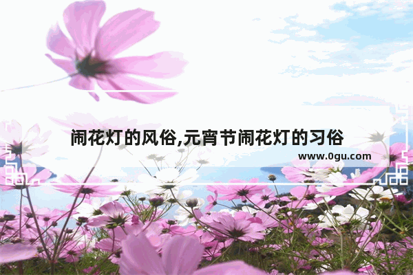 闹花灯的风俗,元宵节闹花灯的习俗