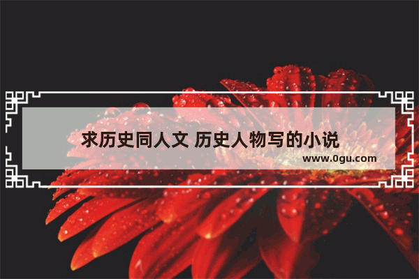 求历史同人文 历史人物写的小说